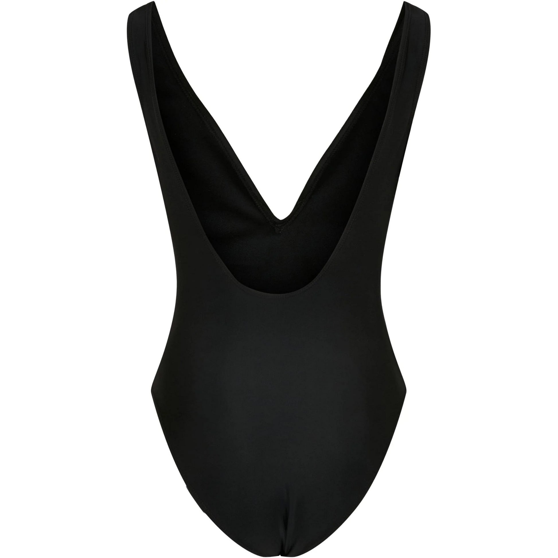 Black - Back - Urban Classics Womens-Ladies Recycled High Leg One Piece Swimsuit