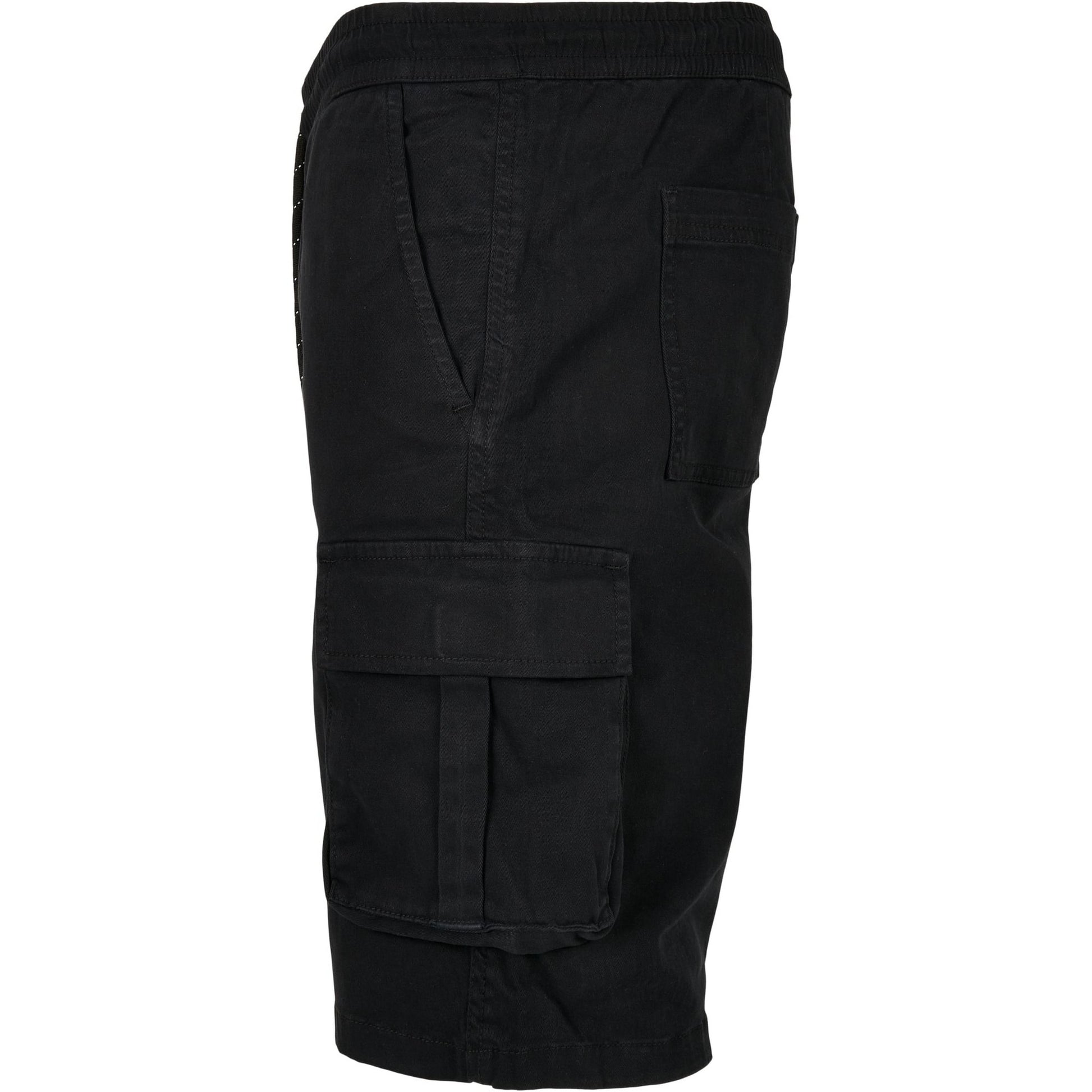 Black - Side - Urban Classics Mens Drawstring Cargo Shorts