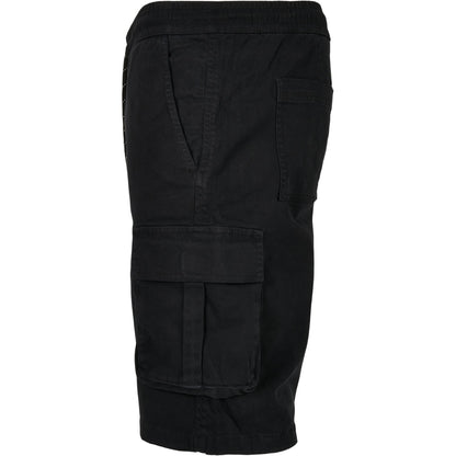 Black - Side - Urban Classics Mens Drawstring Cargo Shorts