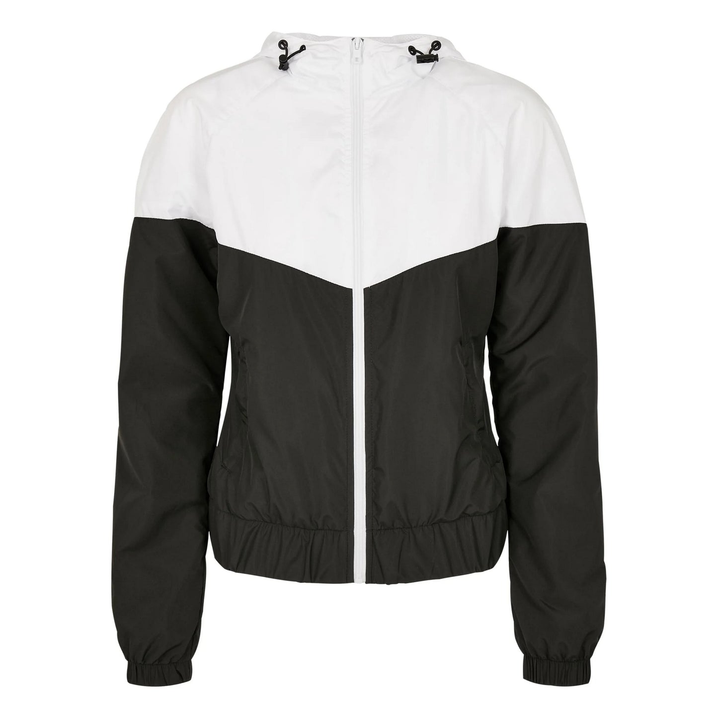 White-Black - Front - Urban Classics Womens-Ladies Arrow Windbreaker