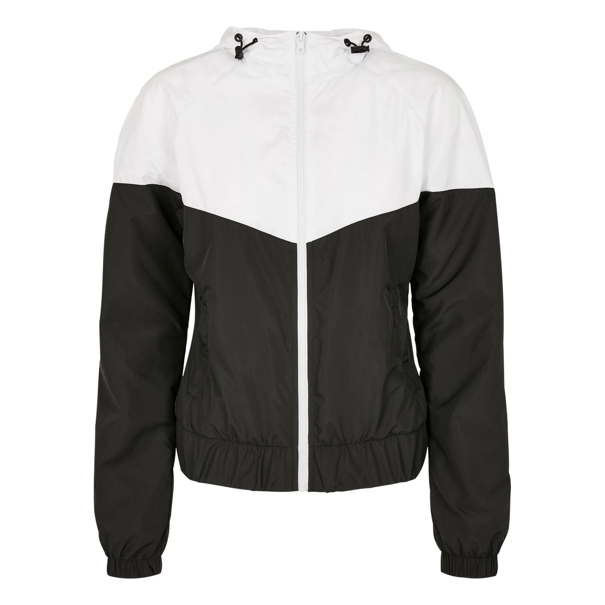 White-Black - Front - Urban Classics Womens-Ladies Arrow Windbreaker