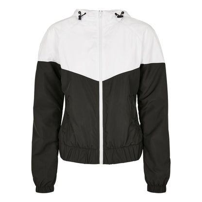 White-Black - Front - Urban Classics Womens-Ladies Arrow Windbreaker