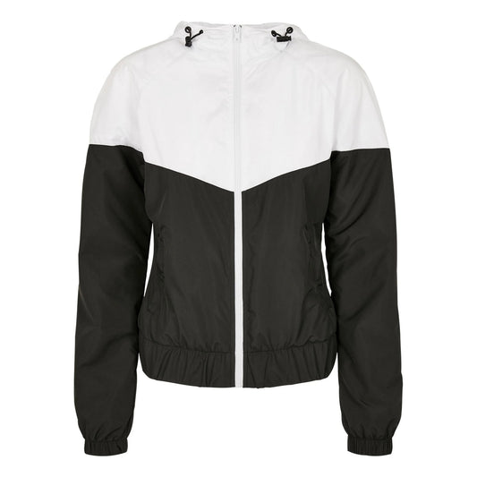 White-Black - Front - Urban Classics Womens-Ladies Arrow Windbreaker