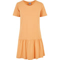 Pale Orange - Front - Urban Classics Womens-Ladies Valance T-Shirt Dress