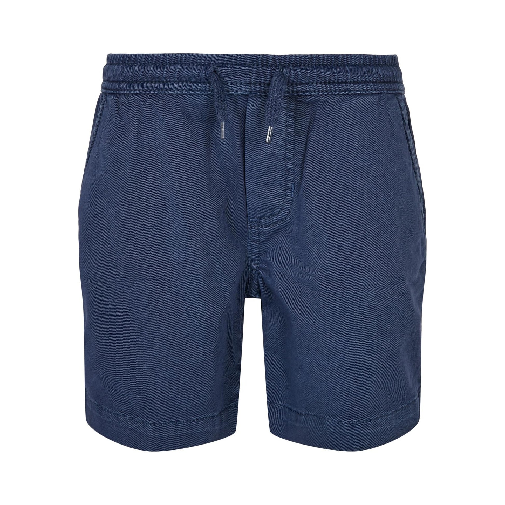 Dark Blue - Front - Urban Classics Boys Twill Stretch Jogging Shorts
