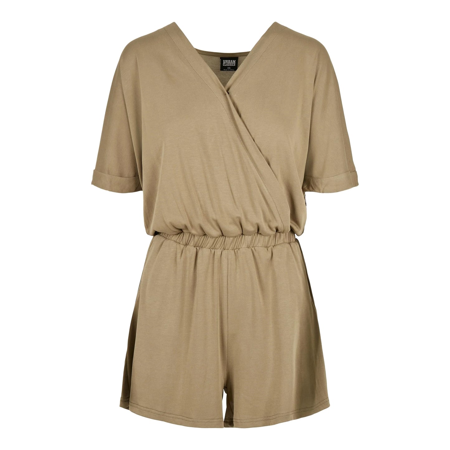 Khaki Brown - Front - Urban Classics Womens-Ladies Modal Short Jumpsuit