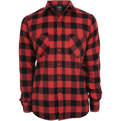 Black-Red - Front - Urban Classics Mens Checked Flannel Shirt