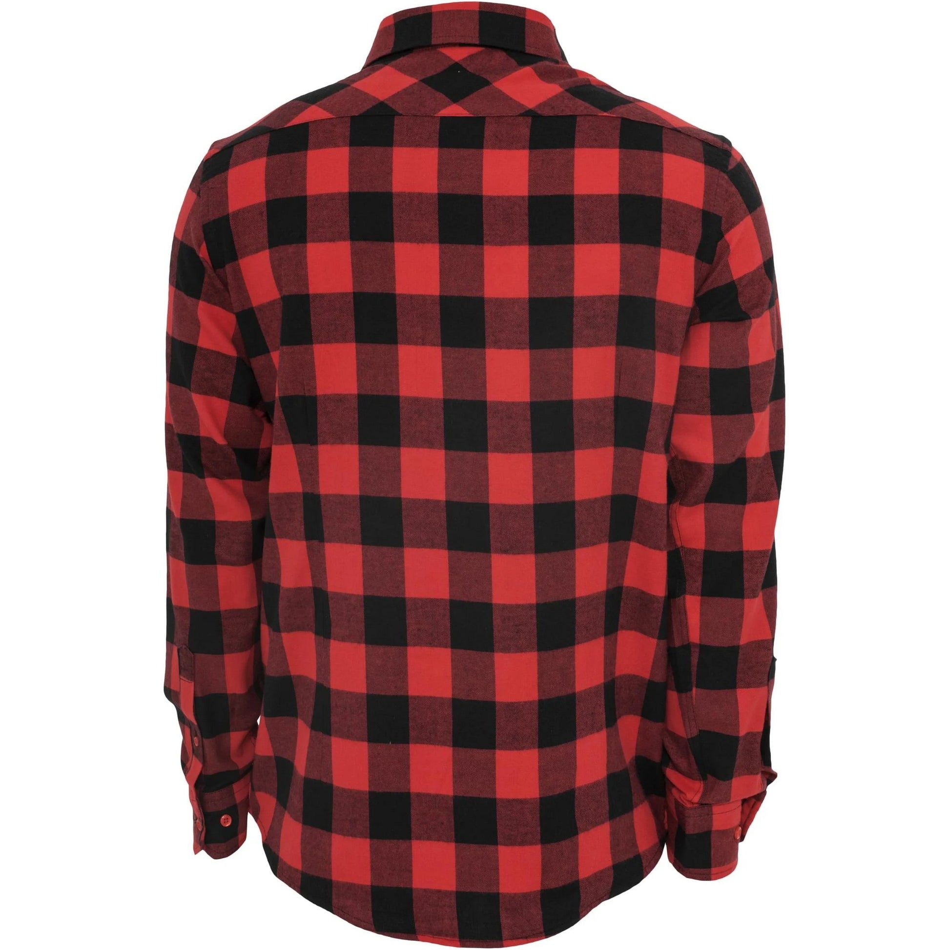 Black-Red - Back - Urban Classics Mens Checked Flannel Shirt