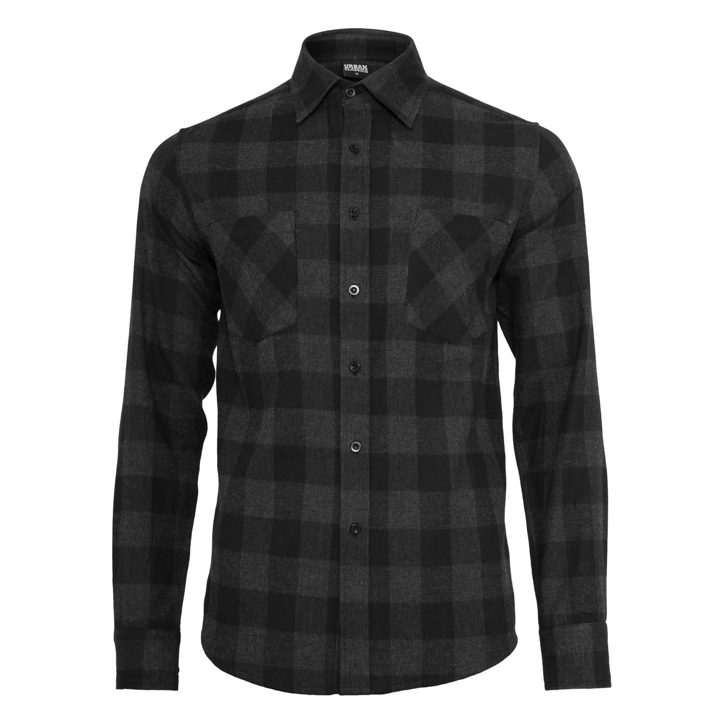 Black-Charcoal - Front - Urban Classics Mens Checked Flannel Shirt