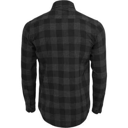 Black-Charcoal - Back - Urban Classics Mens Checked Flannel Shirt