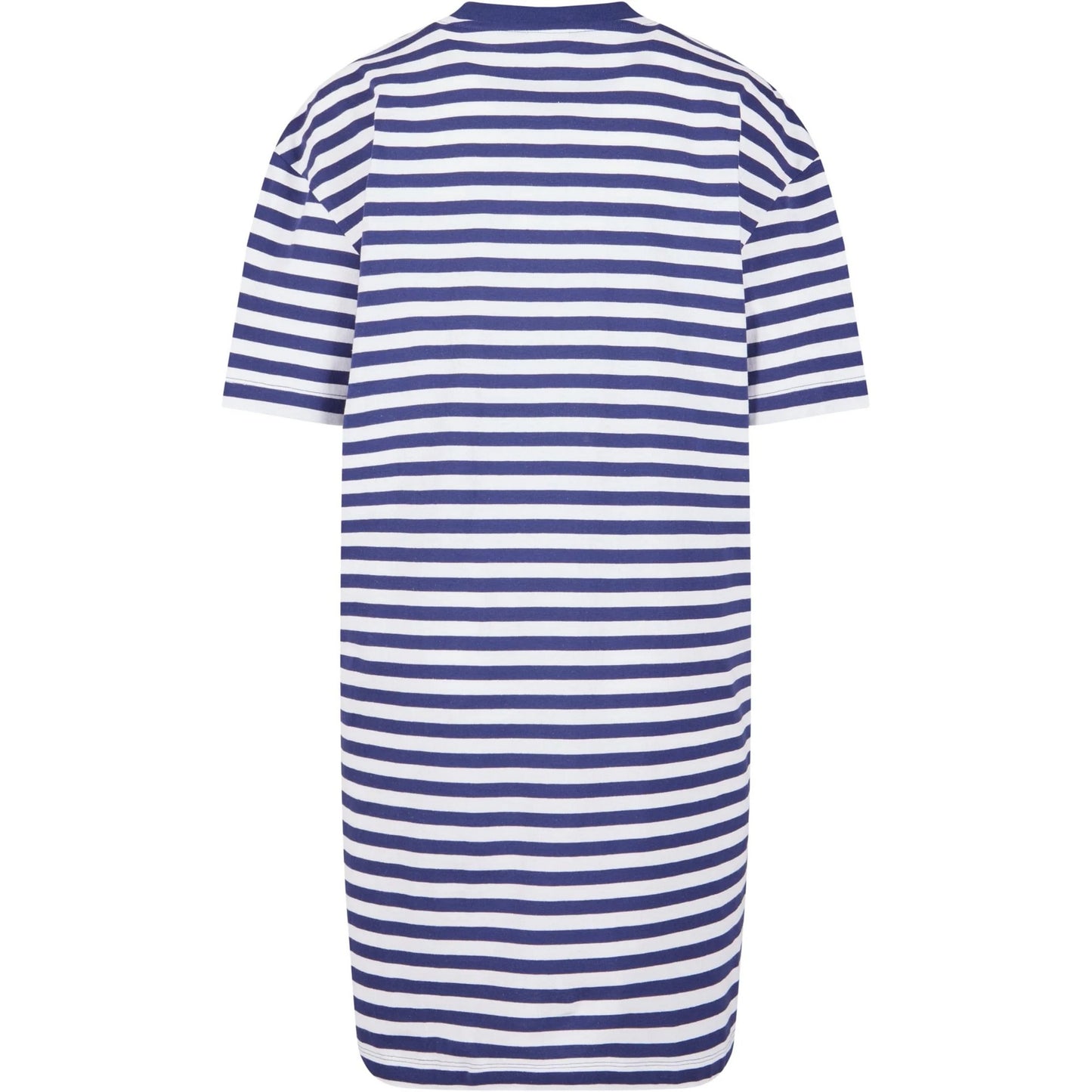 White-Dark Blue - Back - Urban Classics Womens-Ladies Striped Oversized T-Shirt Dress