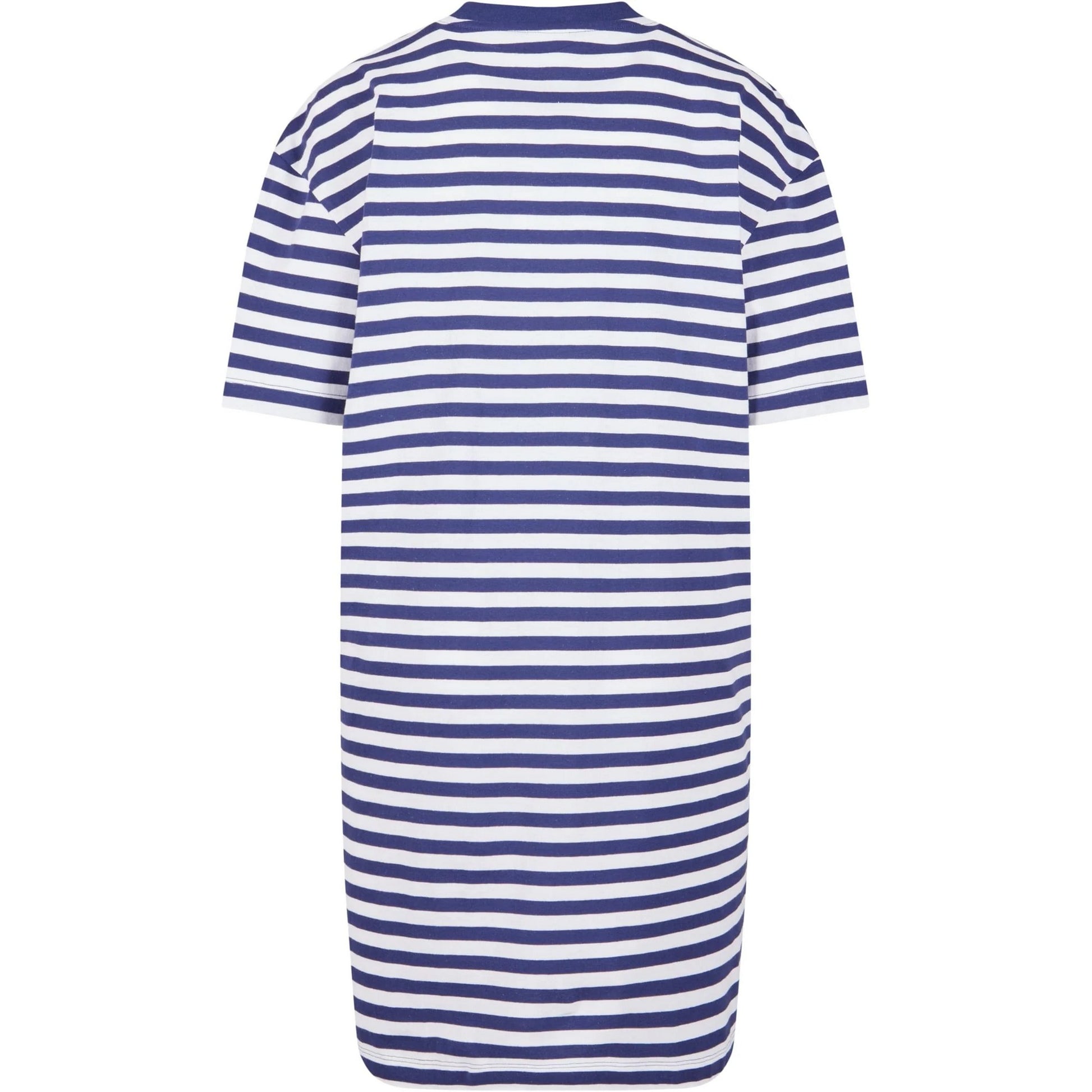 White-Dark Blue - Back - Urban Classics Womens-Ladies Striped Oversized T-Shirt Dress