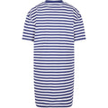 White-Dark Blue - Back - Urban Classics Womens-Ladies Striped Oversized T-Shirt Dress