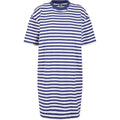 White-Dark Blue - Front - Urban Classics Womens-Ladies Striped Oversized T-Shirt Dress
