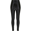 Black - Back - Urban Classics Womens-Ladies Metallic Shiny High Waist Leggings