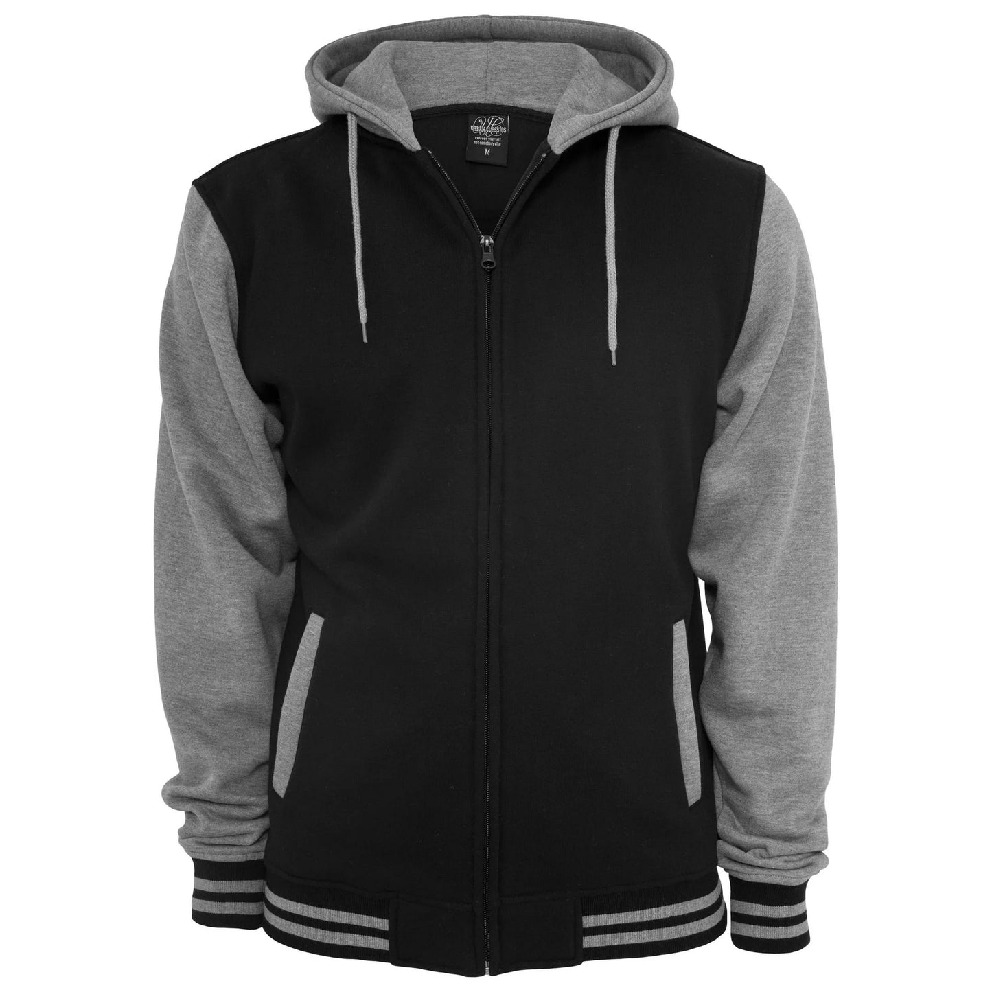 Black-Grey - Front - Urban Classics Mens Two Tone Zip Hoodie