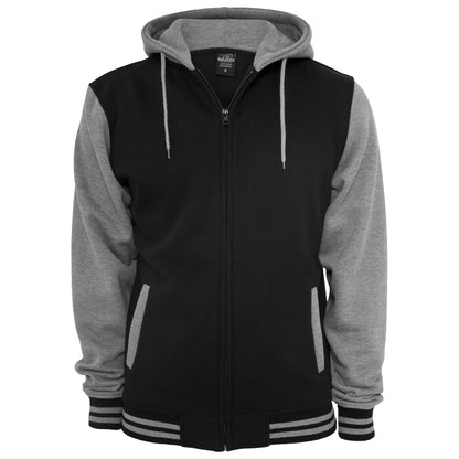 Black-Grey - Front - Urban Classics Mens Two Tone Zip Hoodie