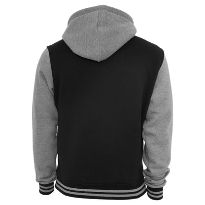 Black-Grey - Back - Urban Classics Mens Two Tone Zip Hoodie