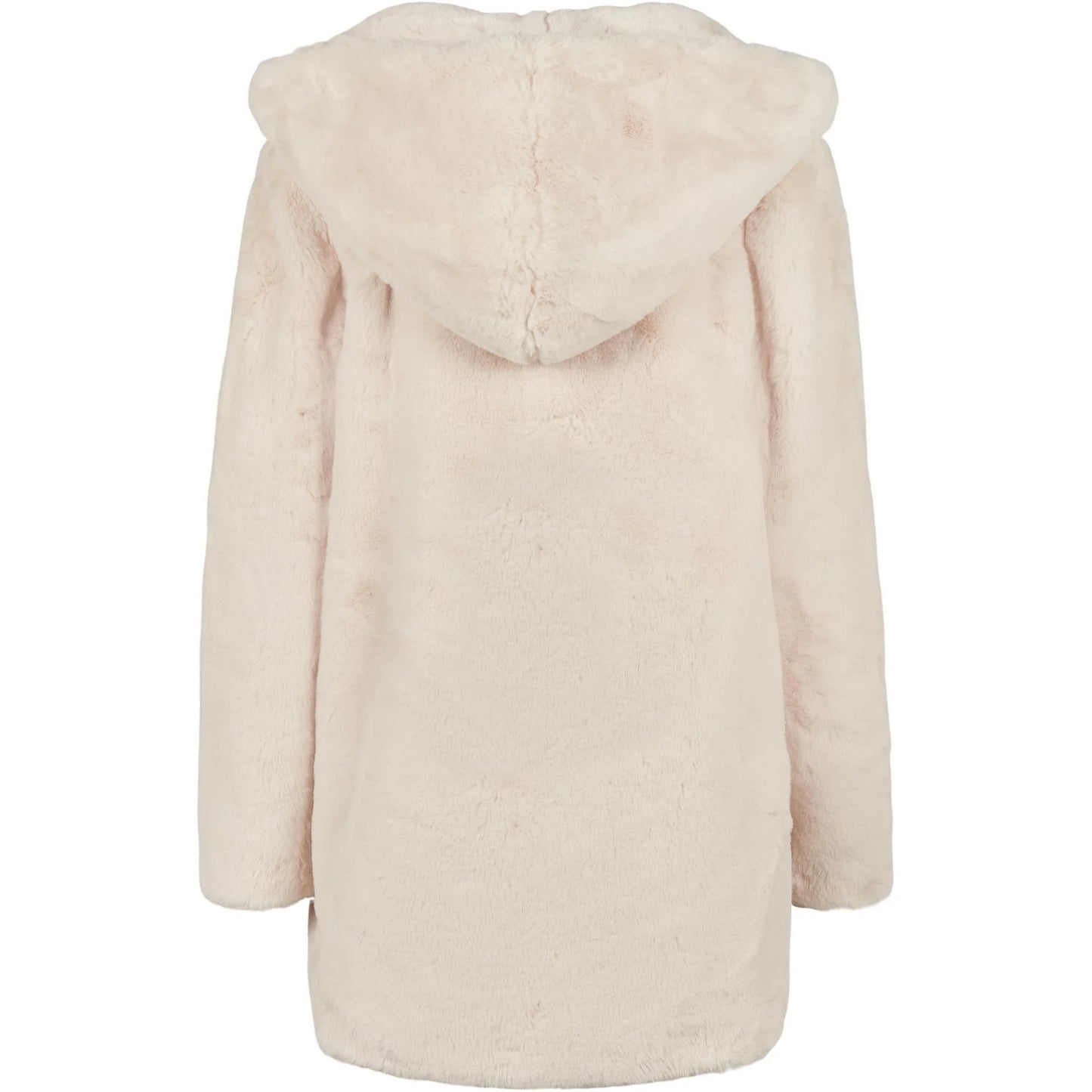Off White - Back - Urban Classics Womens-Ladies Teddy Fleece Hooded Coat
