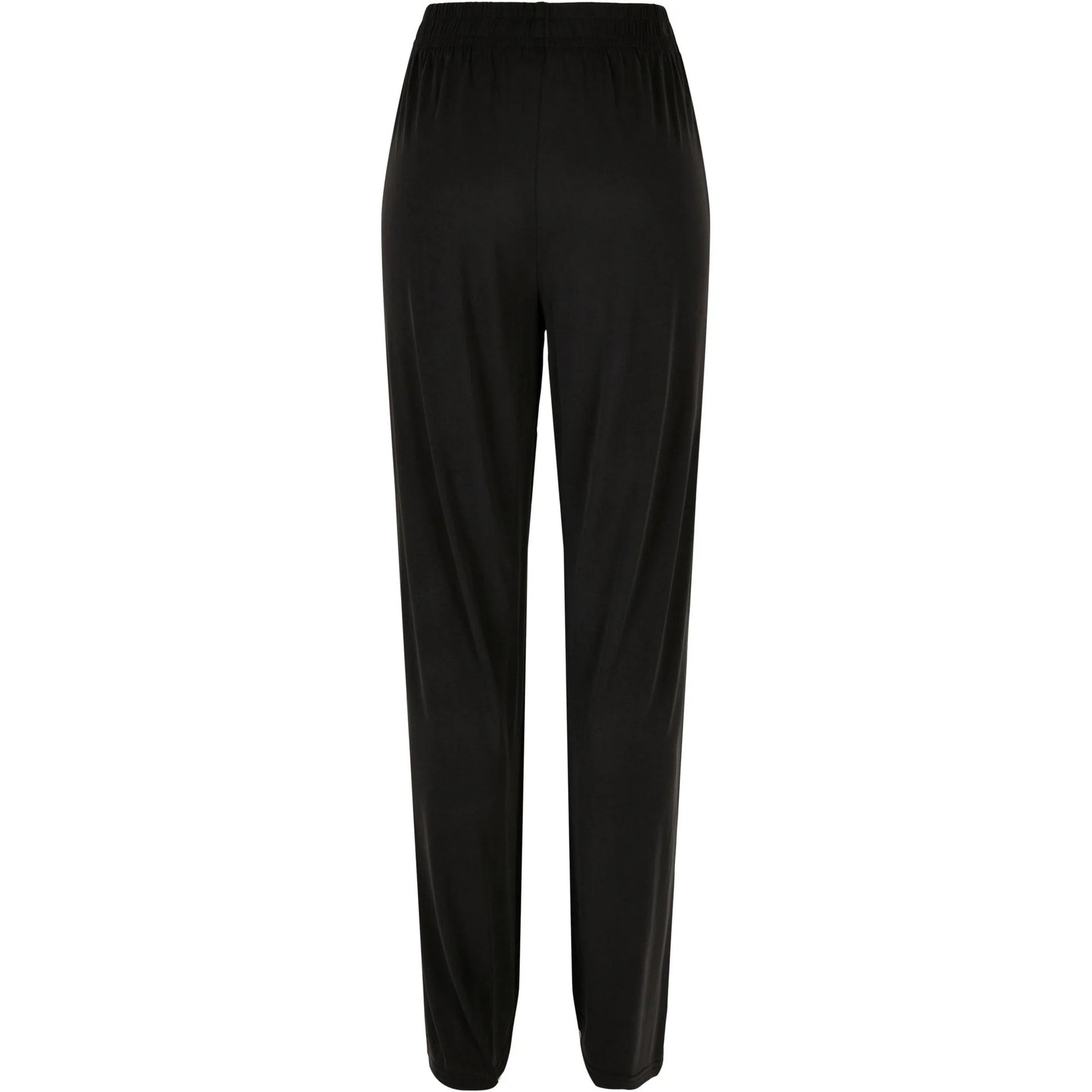 Black - Back - Urban Classics Womens-Ladies Modal Wide Leg Yoga Pants