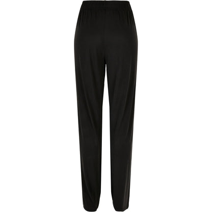 Black - Back - Urban Classics Womens-Ladies Modal Wide Leg Yoga Pants