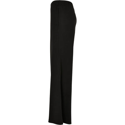Black - Side - Urban Classics Womens-Ladies Modal Wide Leg Yoga Pants