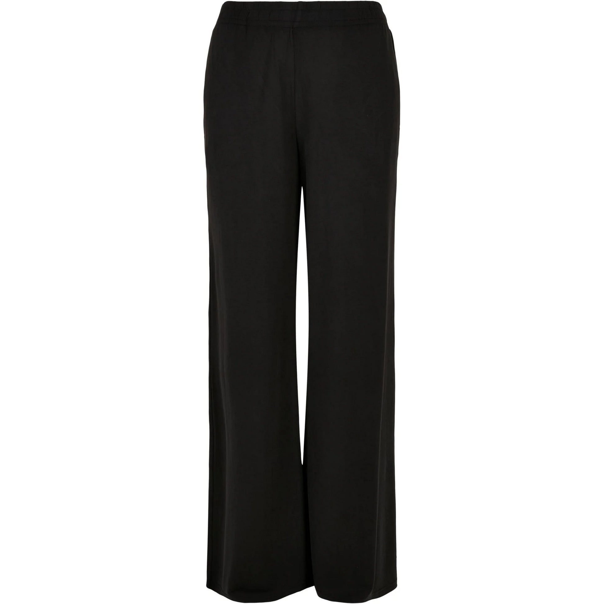 Black - Front - Urban Classics Womens-Ladies Modal Wide Leg Yoga Pants