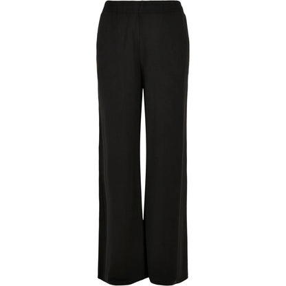 Black - Front - Urban Classics Womens-Ladies Modal Wide Leg Yoga Pants
