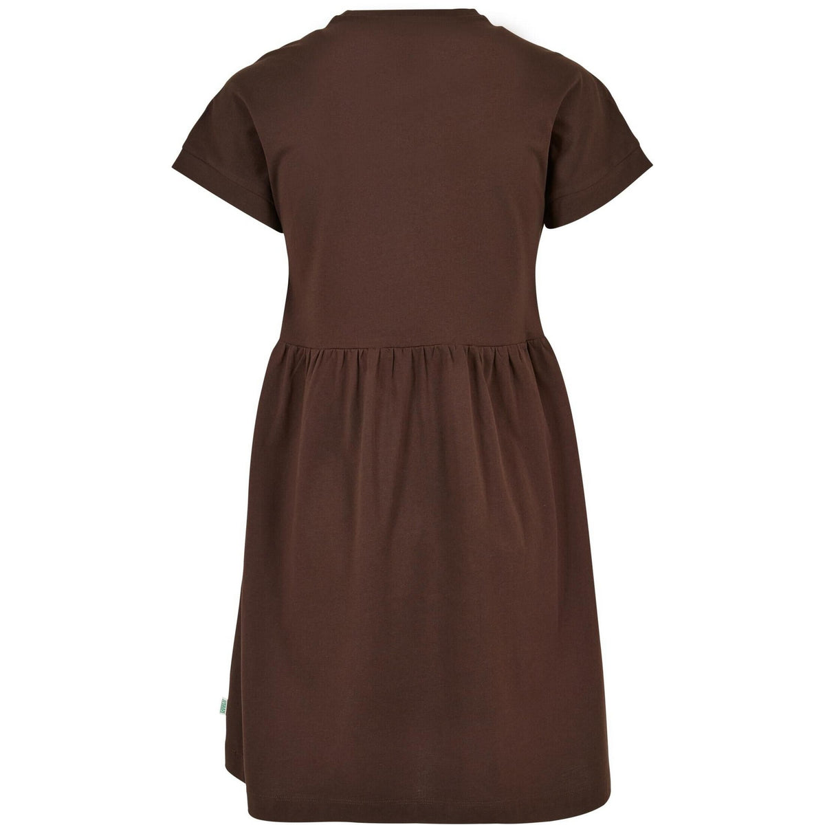 Brown - Back - Urban Classics Womens-Ladies Empire Valance Organic T-Shirt Dress