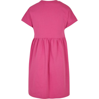Bright Violet - Back - Urban Classics Womens-Ladies Empire Valance Organic T-Shirt Dress