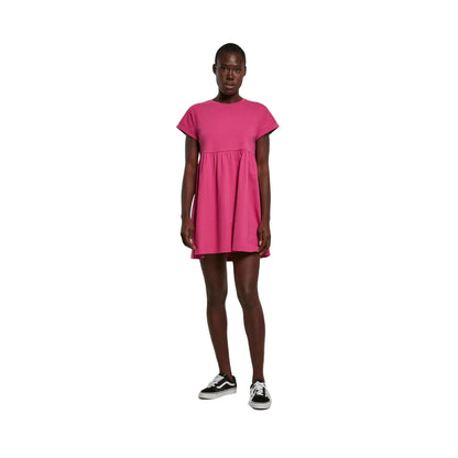 Bright Violet - Side - Urban Classics Womens-Ladies Empire Valance Organic T-Shirt Dress