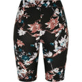 Black - Back - Urban Classics Womens-Ladies Soft Flowers Cycling Shorts