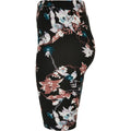 Black - Side - Urban Classics Womens-Ladies Soft Flowers Cycling Shorts