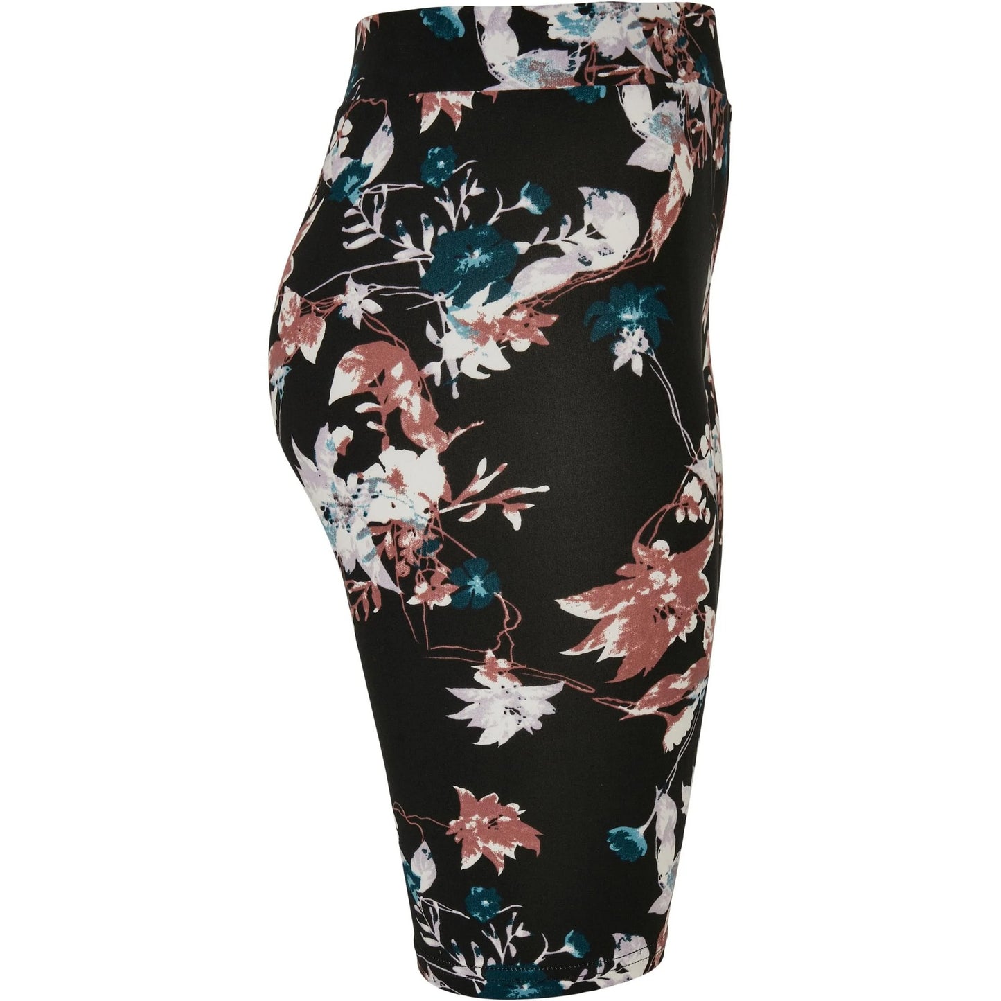 Black - Lifestyle - Urban Classics Womens-Ladies Soft Flowers Cycling Shorts
