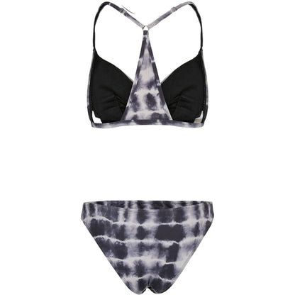 Black-White - Back - Urban Classics Womens-Ladies Tie Dye Triangle Triangle Back Bikini