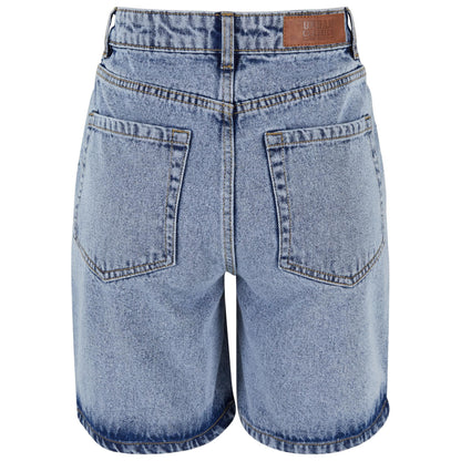Tinted Washed Light Blue - Back - Urban Classics Womens-Ladies 90s Shorts