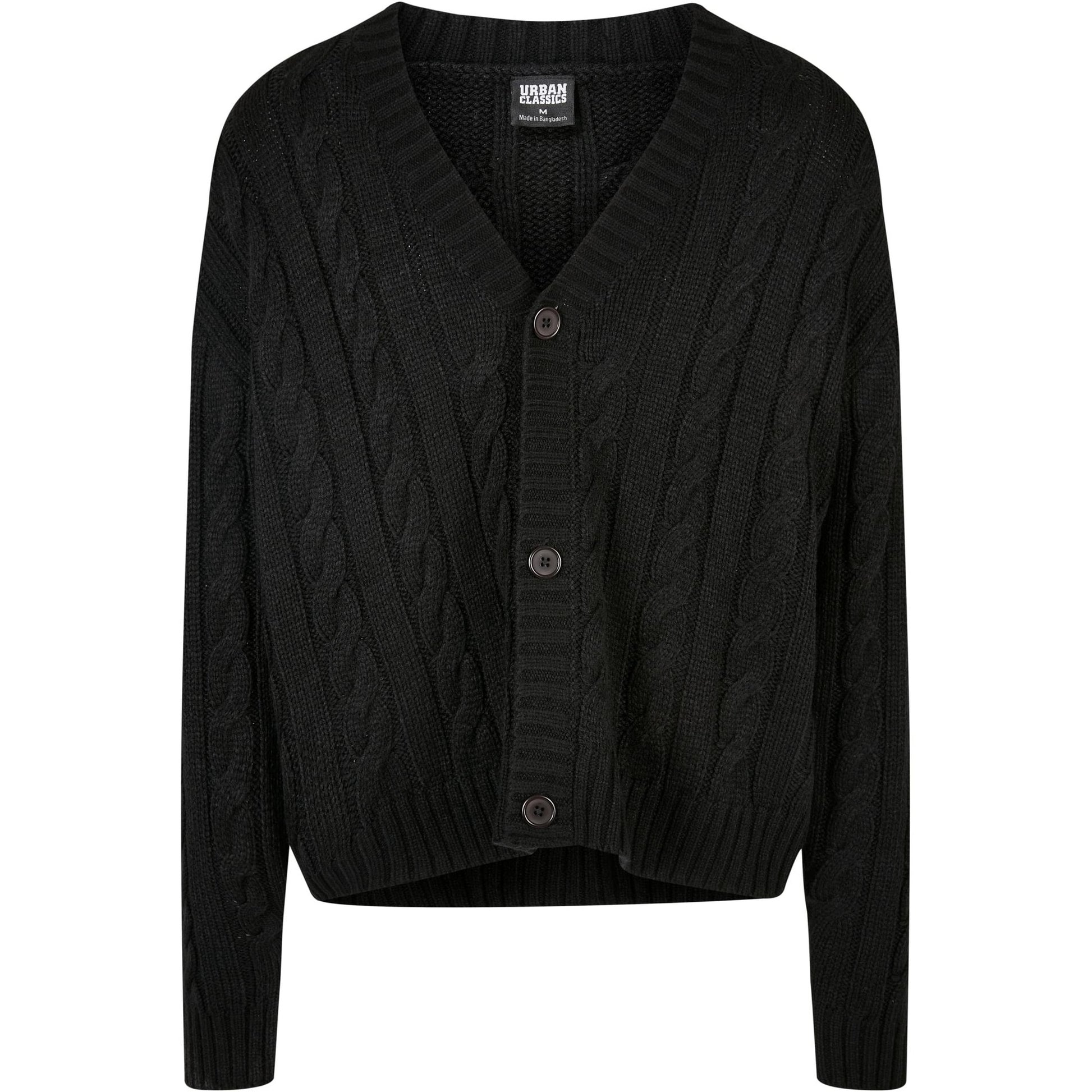 Black - Front - Urban Classics Mens Boxy Cardigan