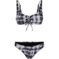 Black-White - Front - Urban Classics Womens-Ladies Tie Dye Lace Up Bikini