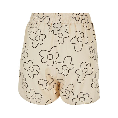 Soft Seagrass - Back - Urban Classics Womens-Ladies Viscose All-Over Print Resort Shorts