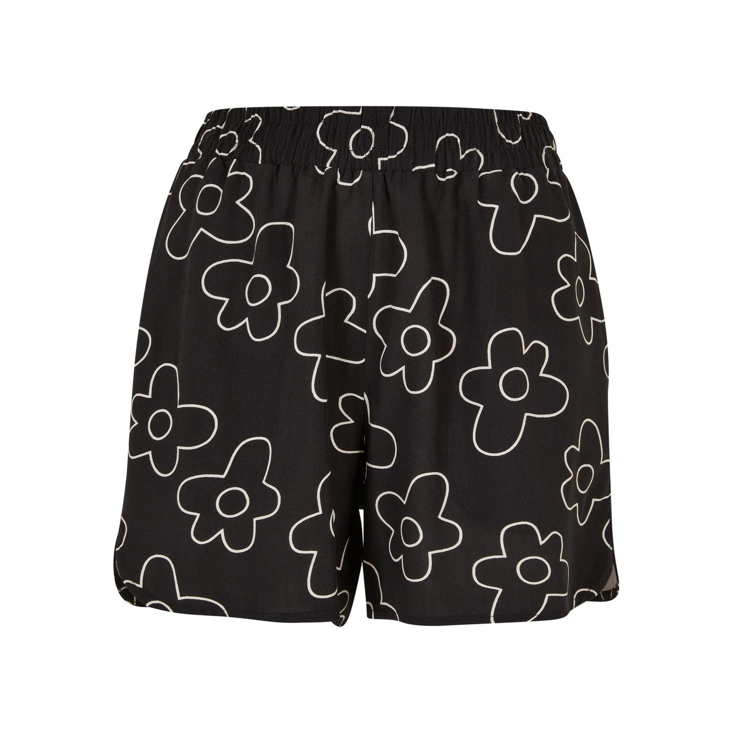 Black - Front - Urban Classics Womens-Ladies Viscose All-Over Print Resort Shorts