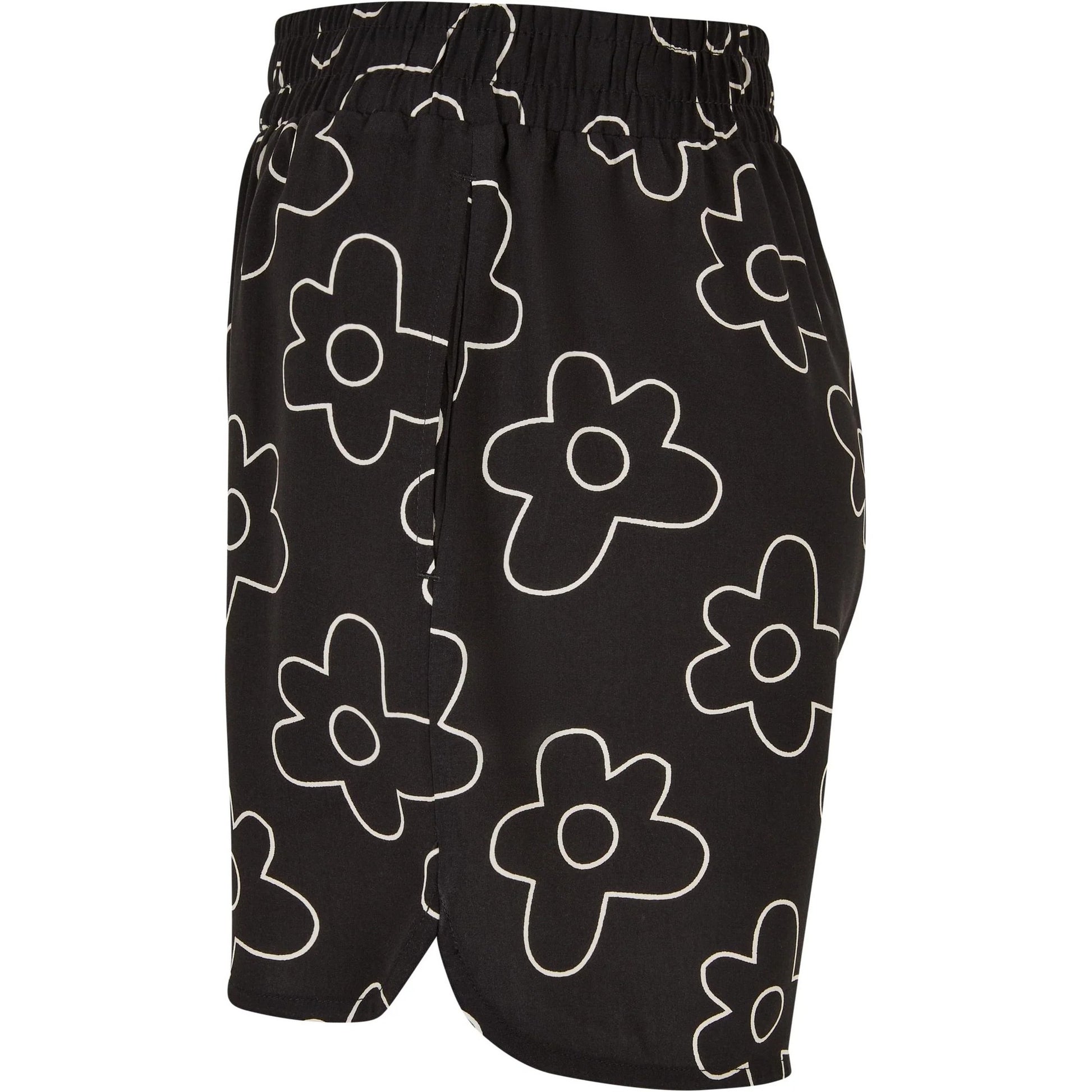 Black - Lifestyle - Urban Classics Womens-Ladies Viscose All-Over Print Resort Shorts