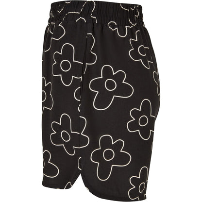 Black - Lifestyle - Urban Classics Womens-Ladies Viscose All-Over Print Resort Shorts