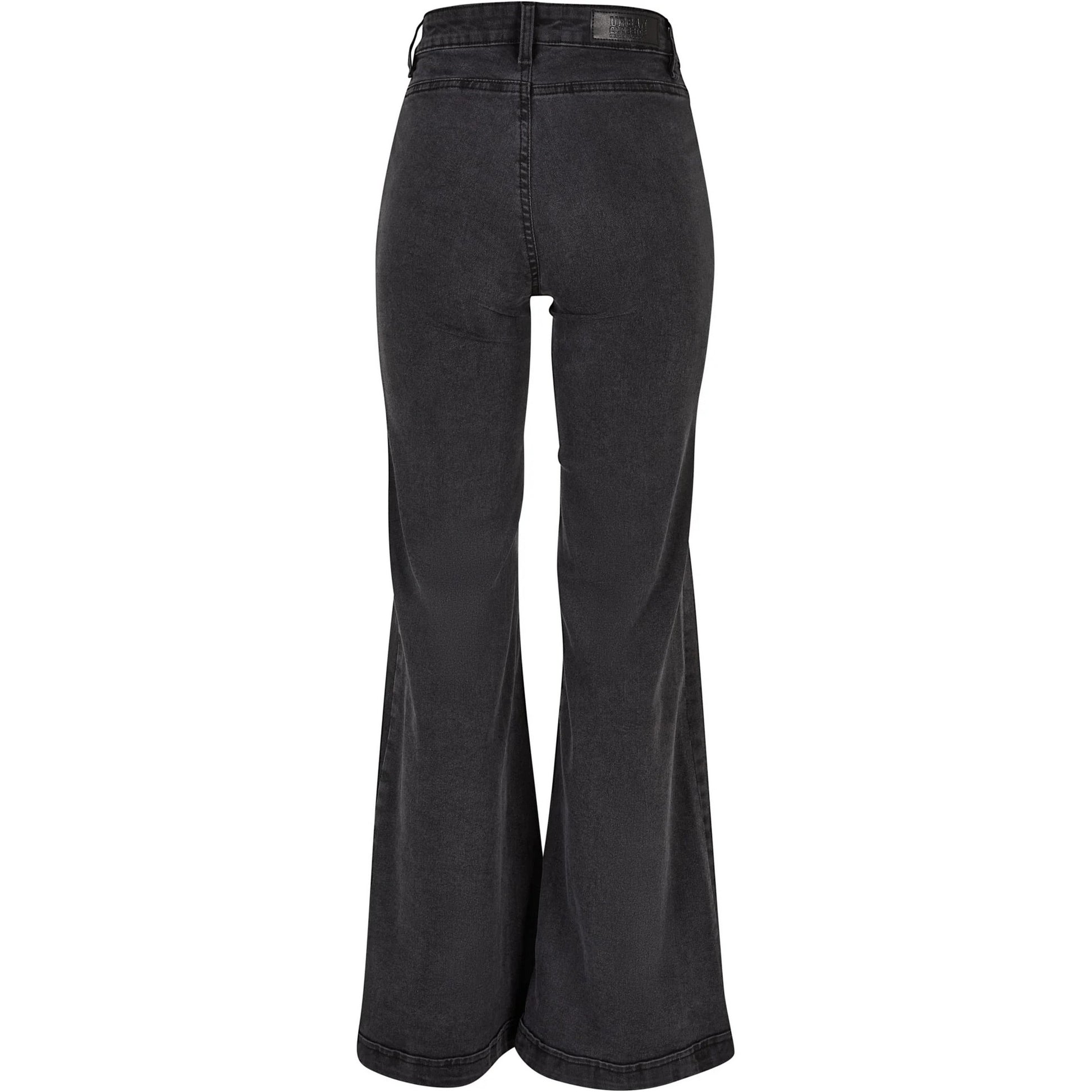 Black Wash - Back - Urban Classics Womens-Ladies Denim Vintage Flared Jeans