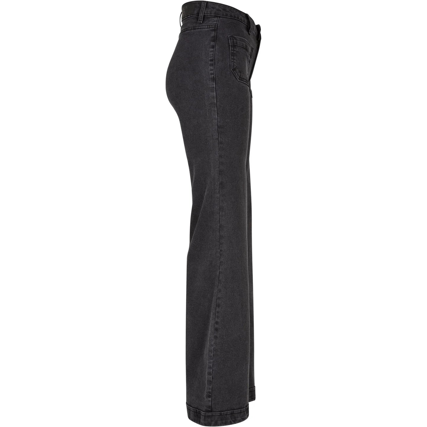 Black Wash - Side - Urban Classics Womens-Ladies Denim Vintage Flared Jeans