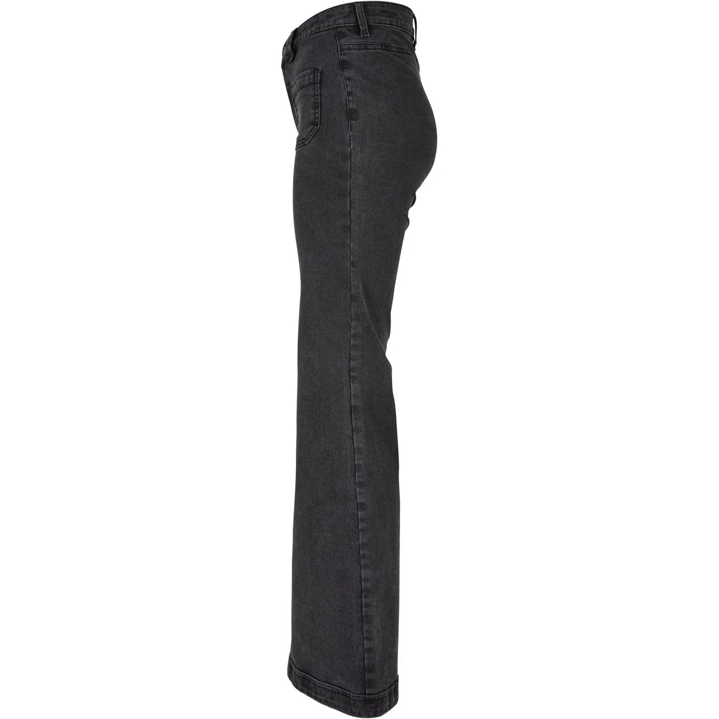 Black Wash - Lifestyle - Urban Classics Womens-Ladies Denim Vintage Flared Jeans