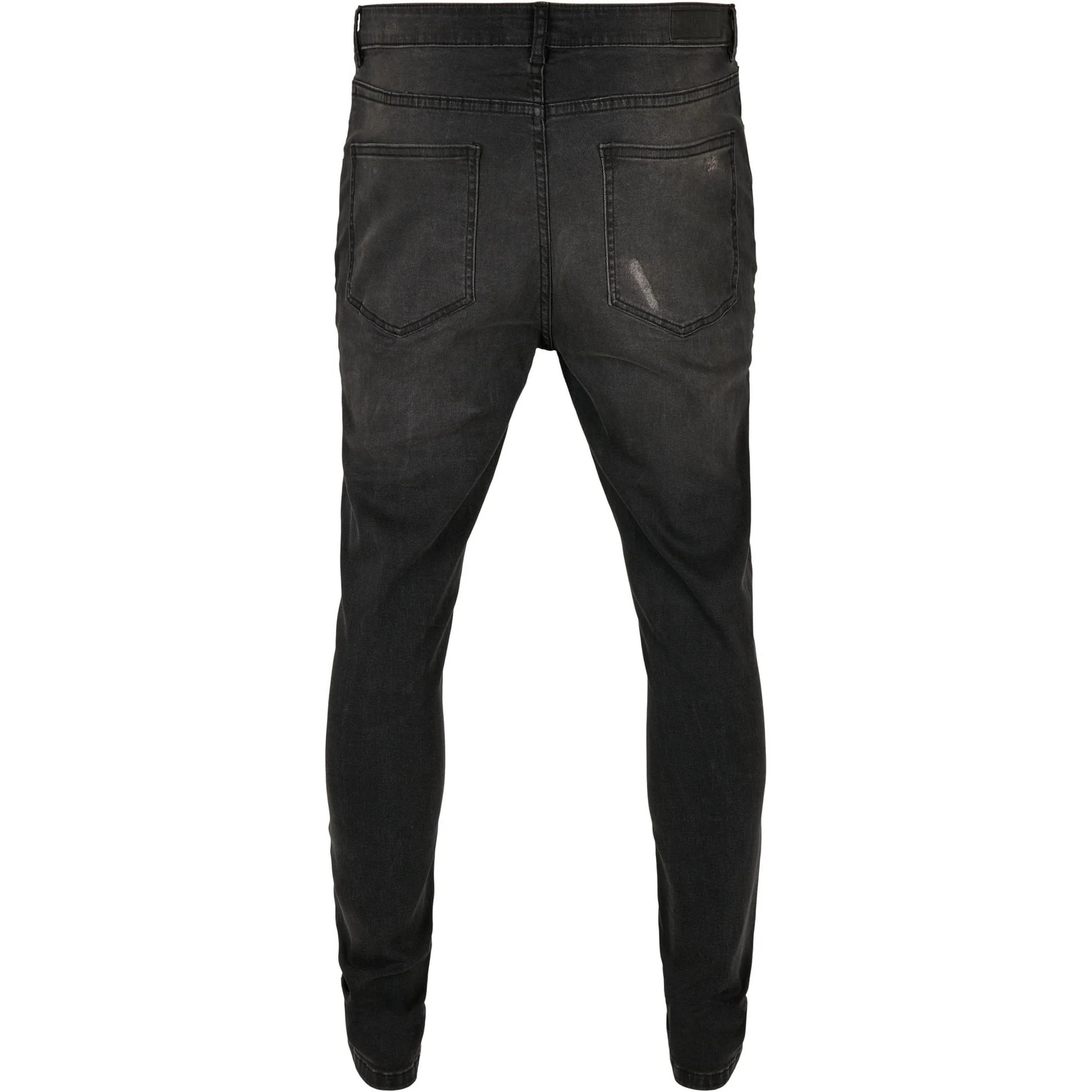 Black - Back - Urban Classics Mens Heavy Destroyed Slim Jeans
