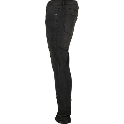 Black - Side - Urban Classics Mens Heavy Destroyed Slim Jeans