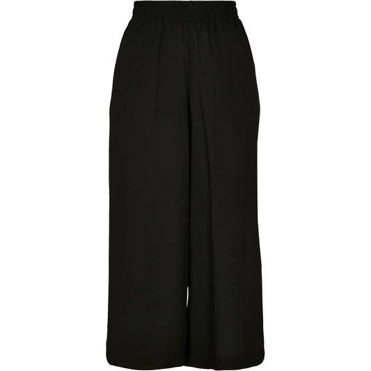 Black - Front - Urban Classics Womens-Ladies Viscose Wide Leg Culottes
