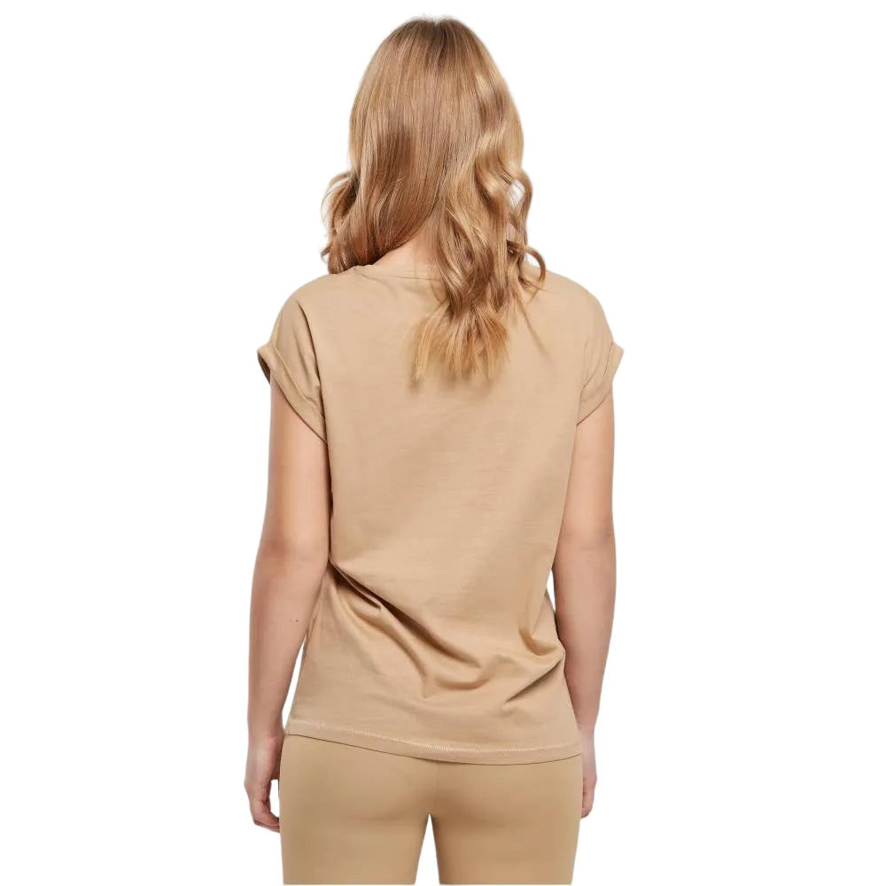Union Beige - Back - Urban Classics Womens-Ladies Extended Shoulder T-Shirt