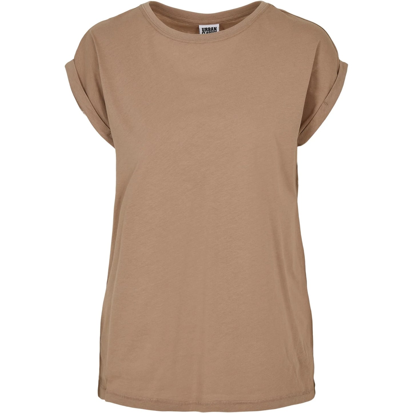 Taupe - Front - Urban Classics Womens-Ladies Extended Shoulder T-Shirt